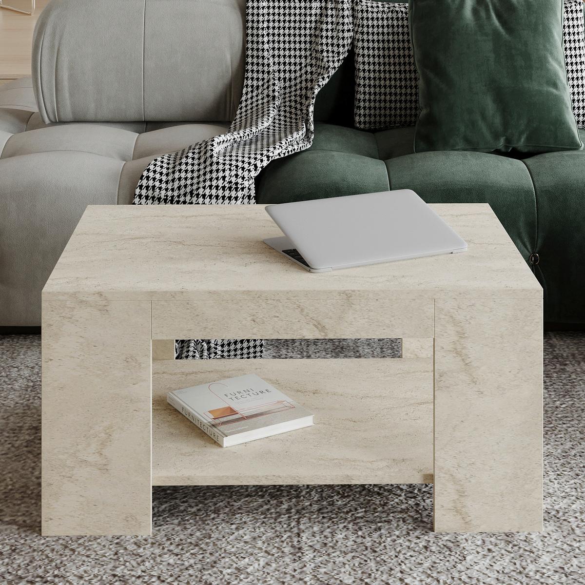Couchtisch Lina Couchtisch - Beige, Design, Holzwerkstoff (90/60/44cm) - Livetastic