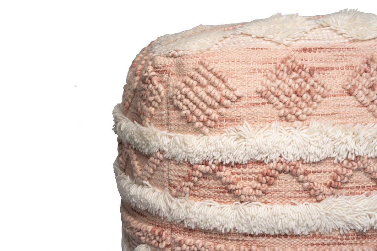POUF POUF BOHIST 225 ROSA / CREME - Creme/Rosa, Trend, Textil (50/45/50cm) - Kayoom
