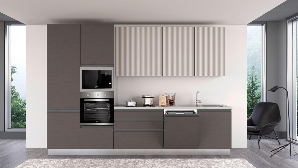 Kuhinjski Blok New Helena 330 Dx - brončane boje/kašmir, Konvencionalno, metal/drvo (330/240/60cm) - Mömax