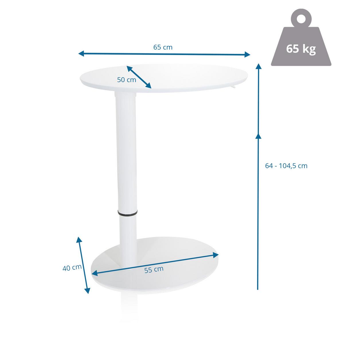 Dvižna Miza Stand Iii, Bela - bela, Basics, kovina/leseni material (90/50/64cm) - MID.YOU