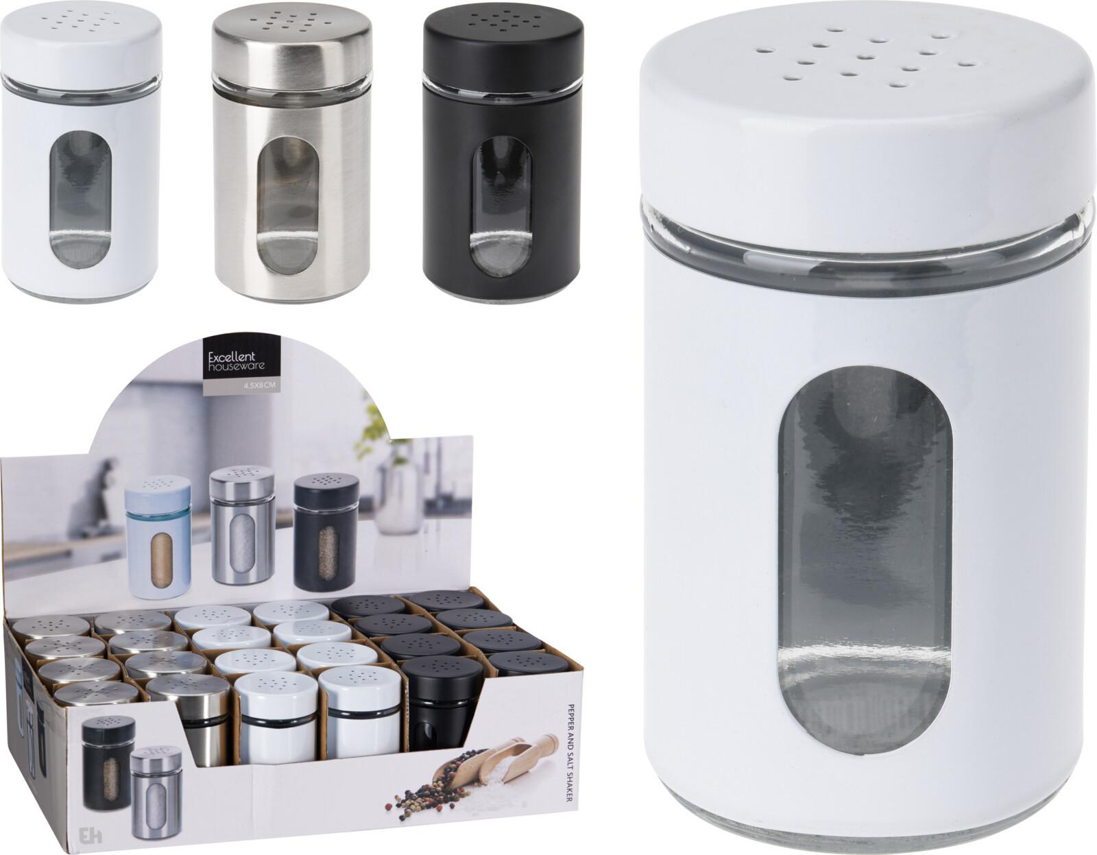 Só- Vagy Borsszóró Nanu - fekete/ezüstszínű, Basics, Üveg/fém (4,5/8cm)