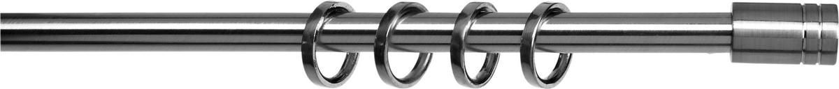 Vorhangstangenset Tonne aus Metall, ca. 160cm - Edelstahlfarben, Metall (160cm) - Modern Living