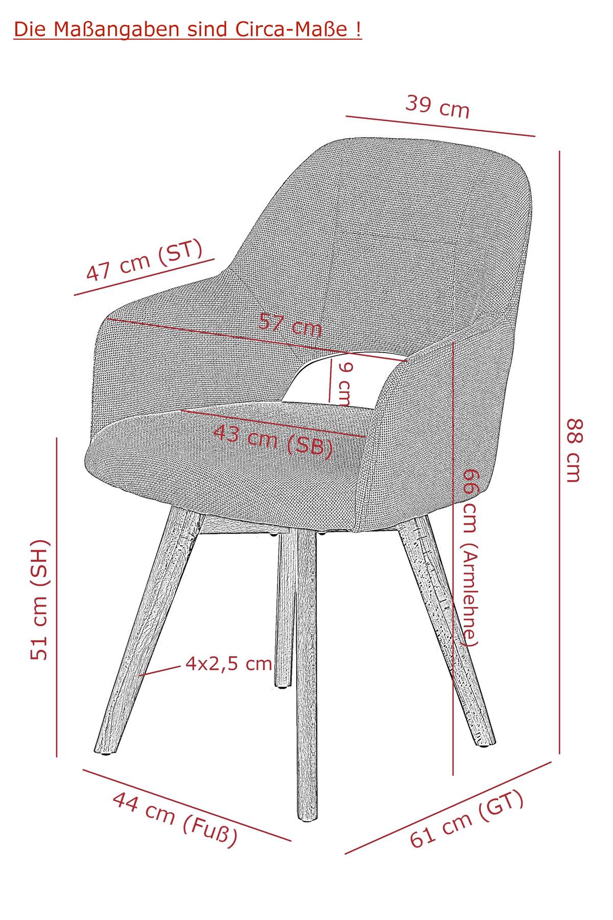 SESSELSET STADE S 2ER-SET - Anthrazit/Buchefarben, MODERN, Holz/Textil (57/88/61cm) - P & B