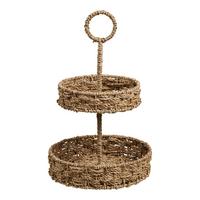 Etagere Rifbjerg Tray Naturfarben 2-stöckig - Naturfarben, Basics, Naturmaterialien/Metall (25/40,5/25cm)