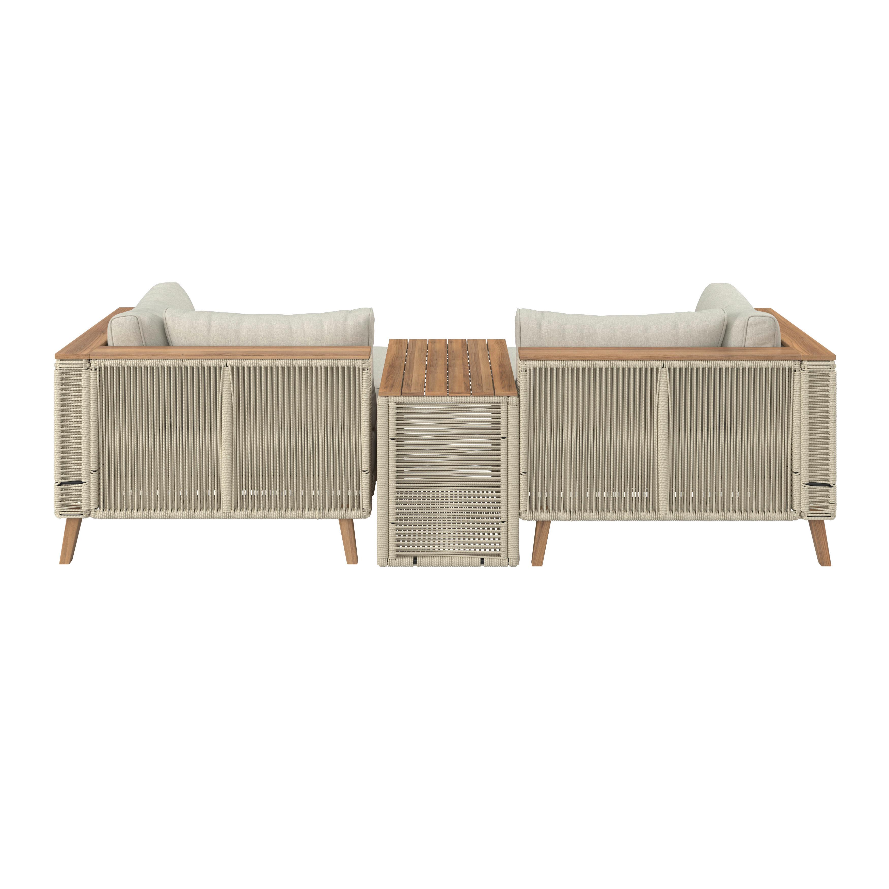 LOUNGEGRUPP MARILOU - ljusgrå/cremefärgad, Modern, metall/trä - Bessagi Garden