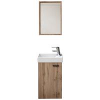 Gästebad Amy 2-teilig in Eichefarben - Wildeiche/Weiss, Modern, Glas/Holzwerkstoff (41/165/23cm) - Mömax