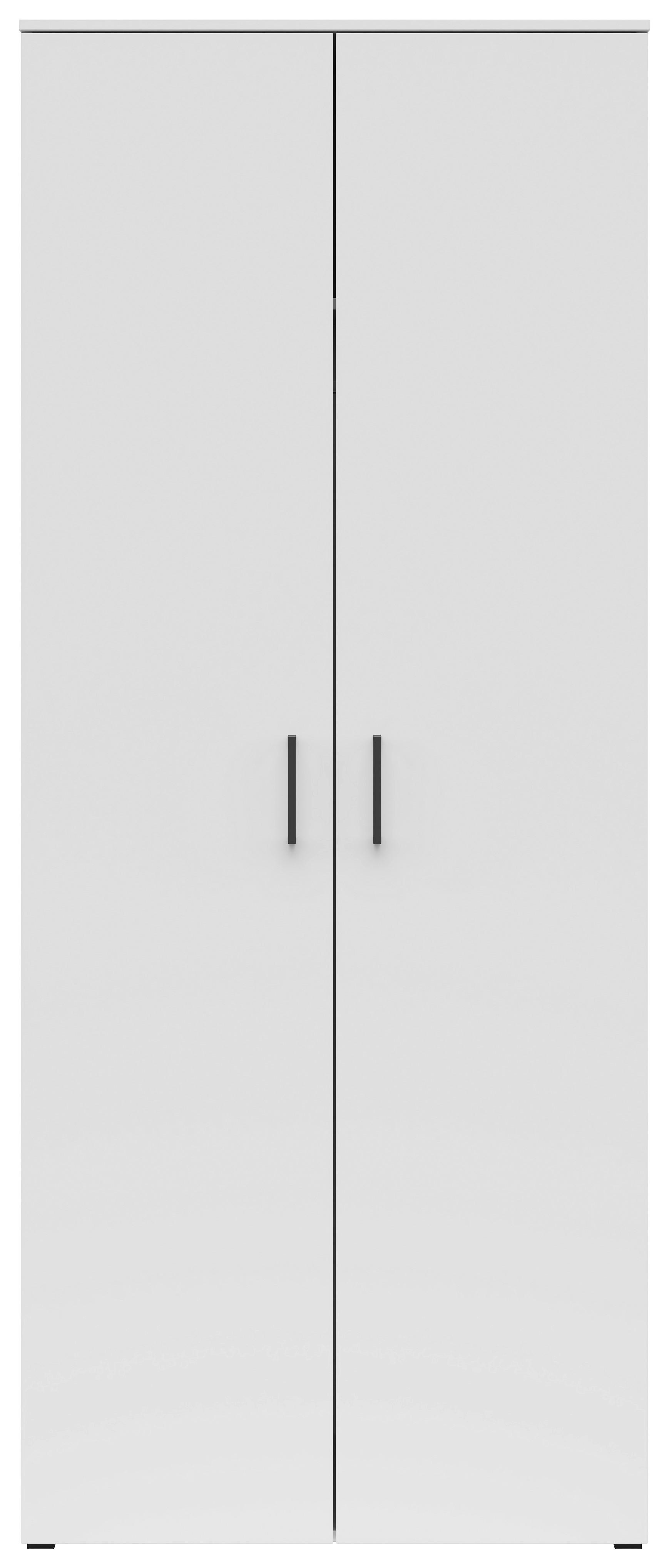 Schrank Multistauraum Weiss - Weiss/Schwarz, Modern, Holzwerkstoff (80/195/52cm) - Premium Living