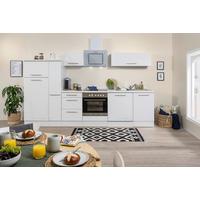 Küchenzeile mit Geräte Weiß B: ca. 310 cm - Edelstahlfarben/Weiß, KONVENTIONELL, Holzwerkstoff/Metall (310cm) - Respekta