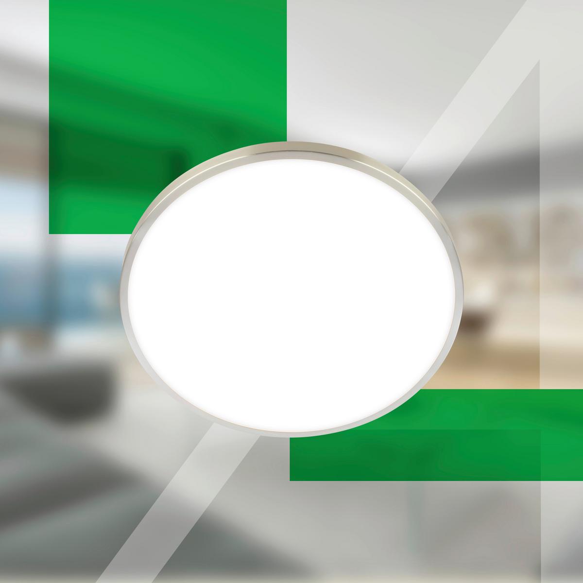 LAMPA SUFITOWA LED 3935012 KAIDA - kolor niklowy, Basics, tworzywo sztuczne/metal (33/6cm)