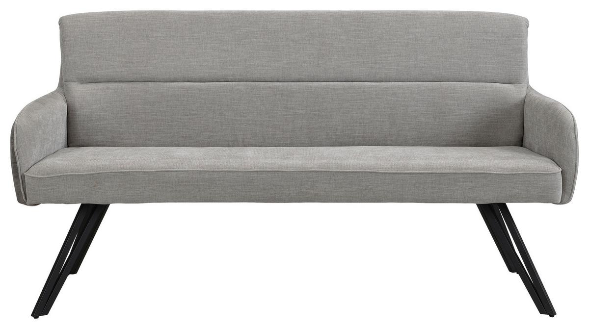 SITZBANK TINO - Hellgrau/Schwarz, MODERN, Textil/Metall (160/94/67cm) - MID.YOU
