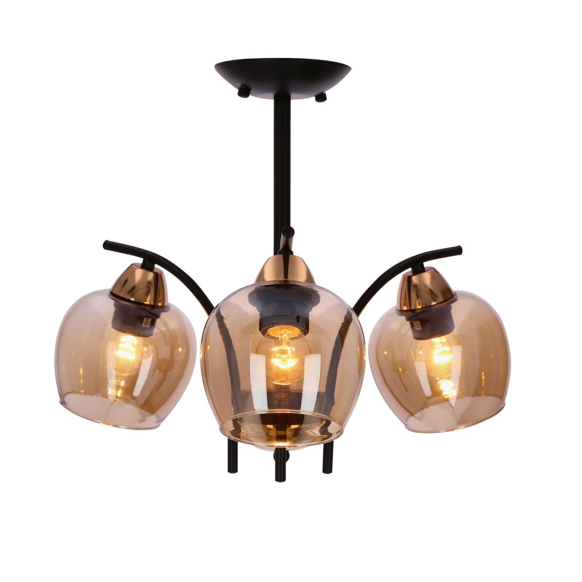 Viseća Svjetiljka Merra - crna/boje jantara, Konvencionalno, metal (48/48/36cm)