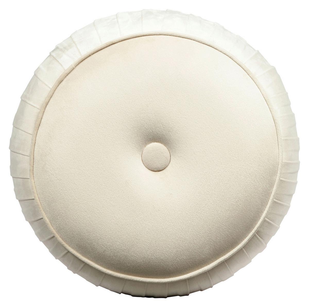 HOCKER LILJE 100 - Goldfarben/Creme, Design, Textil/Metall (43/42cm) - Kayoom