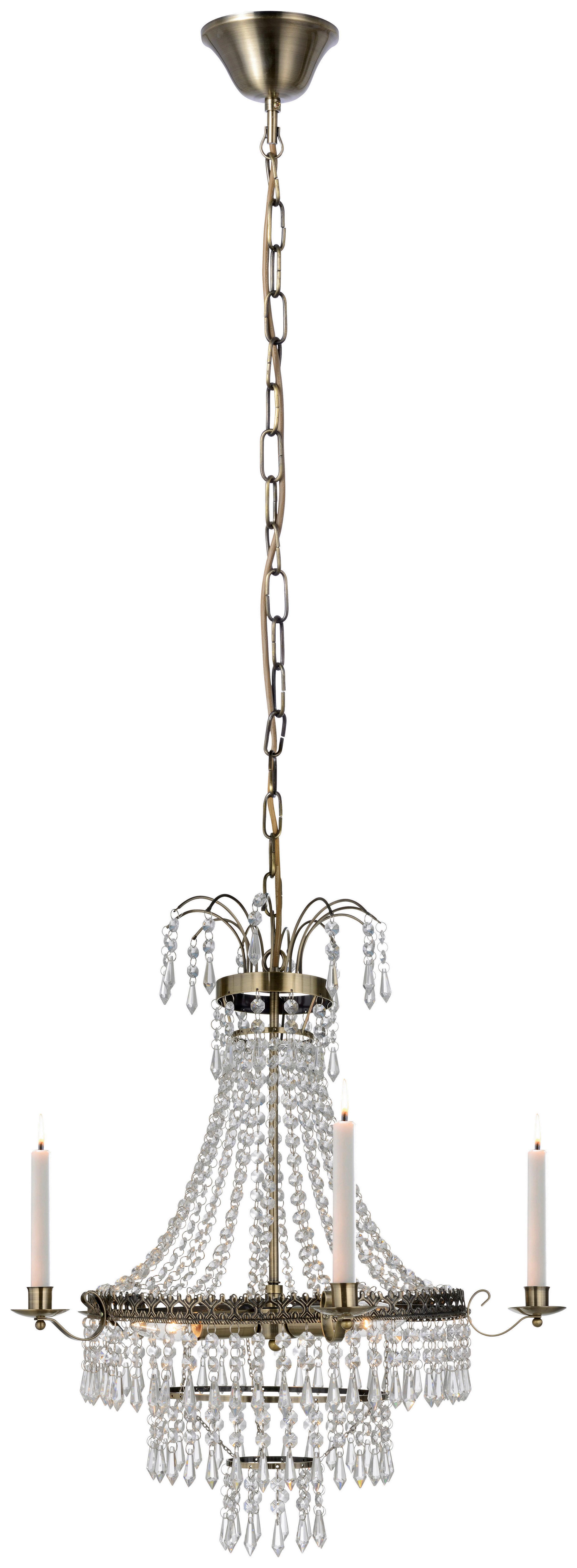 Kronleuchter Marielund max. 40 Watt - Transparent/Messingfarben, Basics (50/50/52cm) - Markslöjd