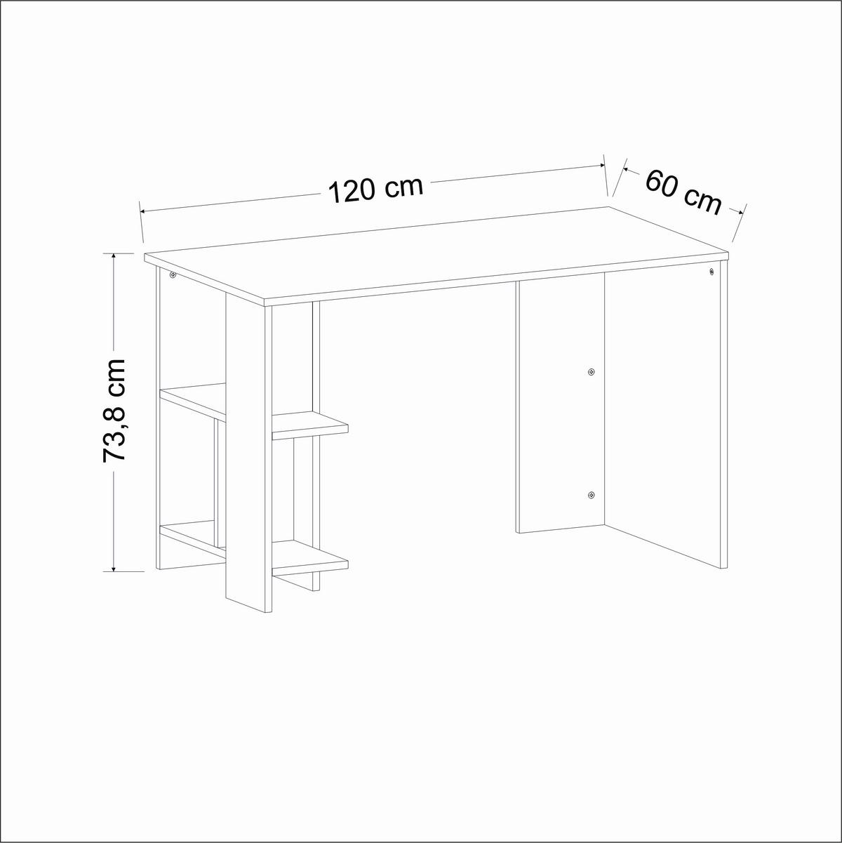 SCHREIBTISCH ALYA SCHREIBTISCH - Weiss, Design, Holzwerkstoff (120/60/73cm) - Livetastic