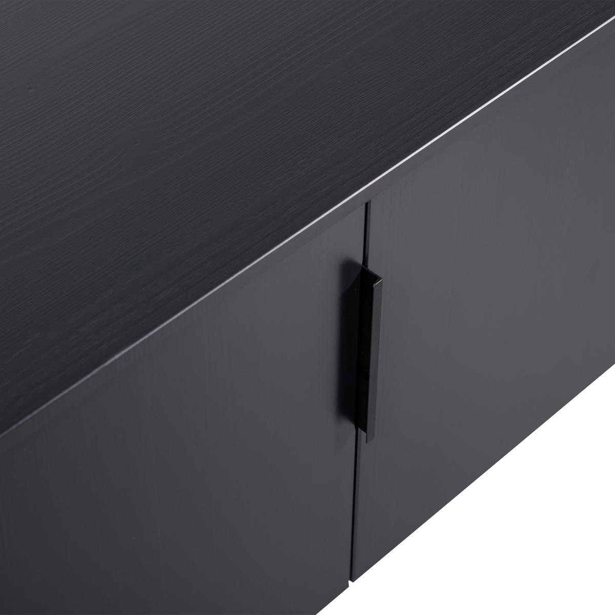 LOWBOARD Gunnar Schwarz B: 200cm - Schwarz, Design, Holz/Metall (200/56/44cm) - Livetastic