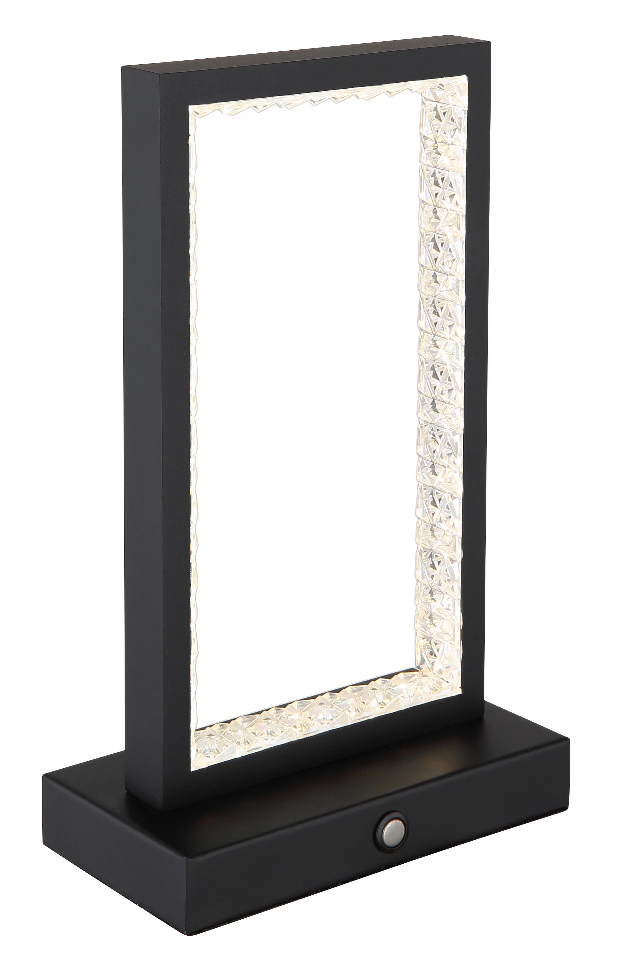 AKKU-TISCHLEUCHTE 24008S - Klar/Schwarz, Design, Kunststoff/Metall (14/7,5/23cm) - Globo