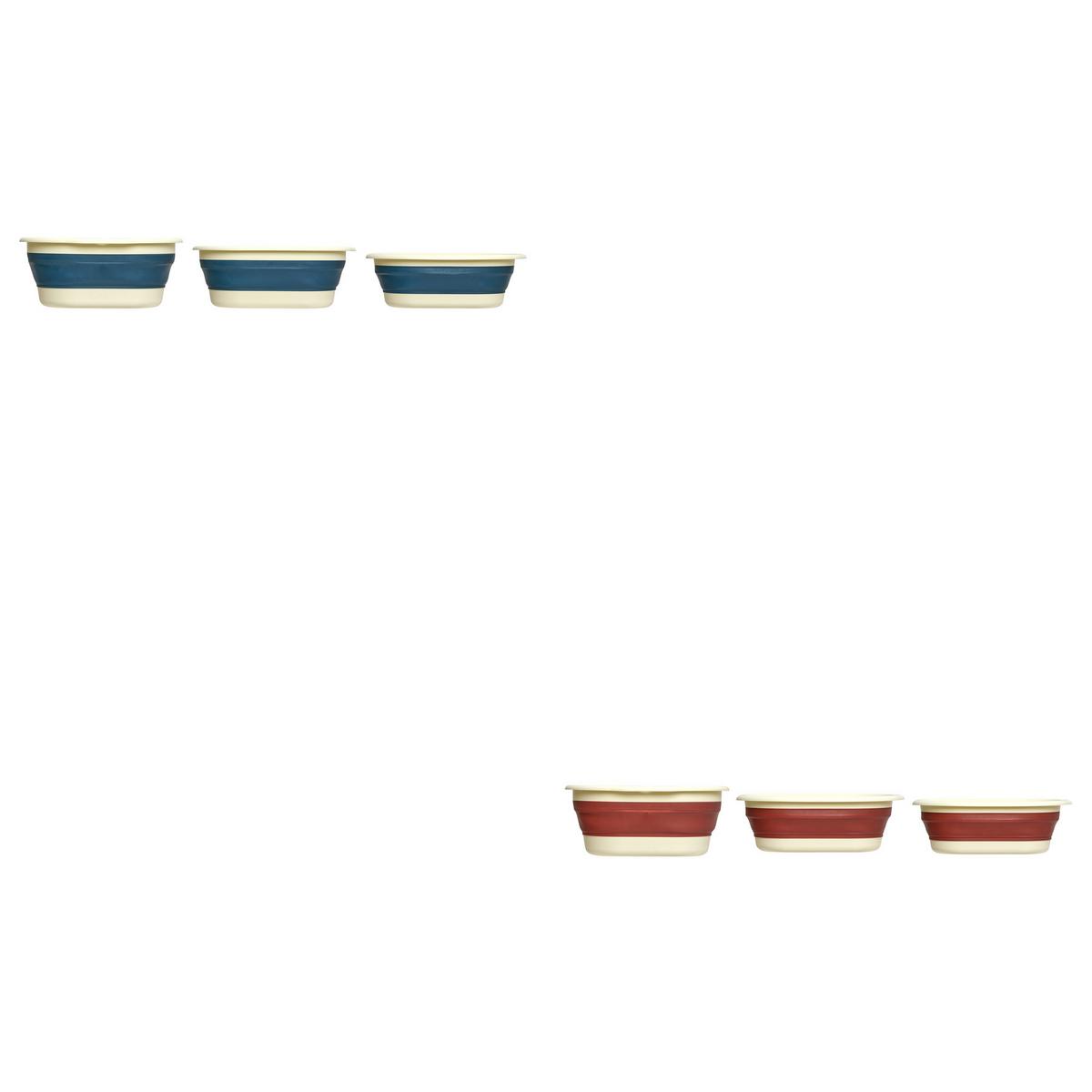 Set coșuri de rufe pliabile Bassi 3/1, cca. 3L+5L+10L - maro/albastru, Basics, plastic (38,5/34/14,5cm)