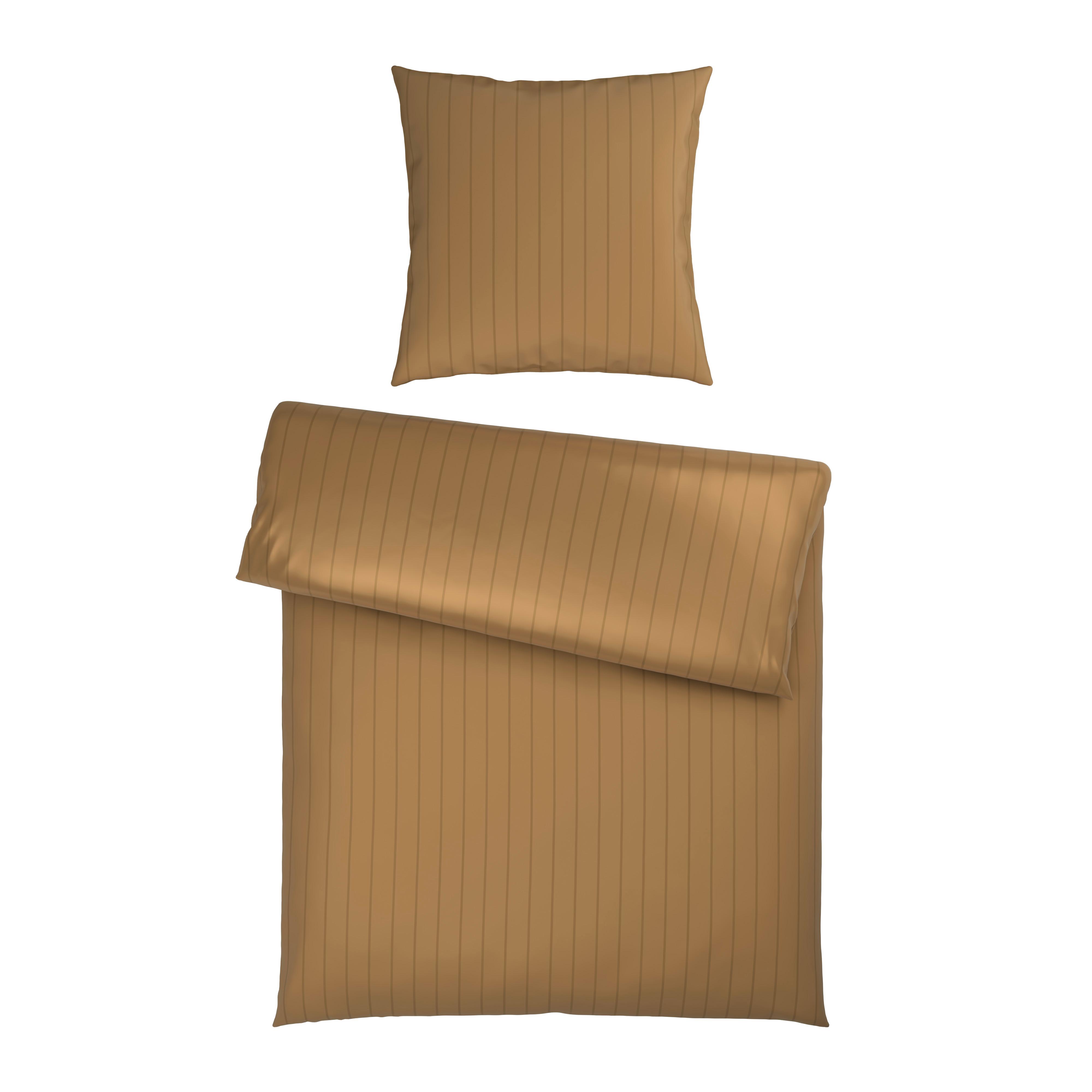 Bettwäsche Dobby Streif Goldfarben ca. 135x200cm - Goldfarben, Textil (200/135cm) - Mömax