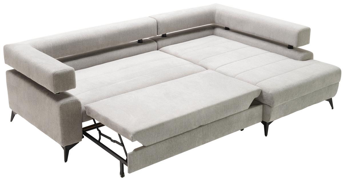 Kutna Garnitura Rosalie - svijetlo siva/crna, Konvencionalno, tekstil/metal (265/184cm) - Modern Living