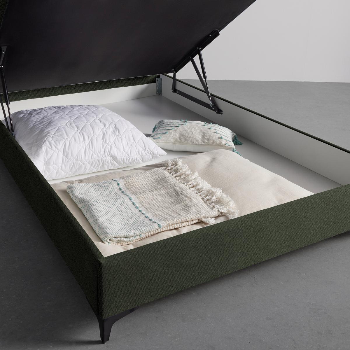 Box Krevet Jerry - maslinasto zelena/crna, Konvencionalno, tekstil (120/200cm) - Modern Living