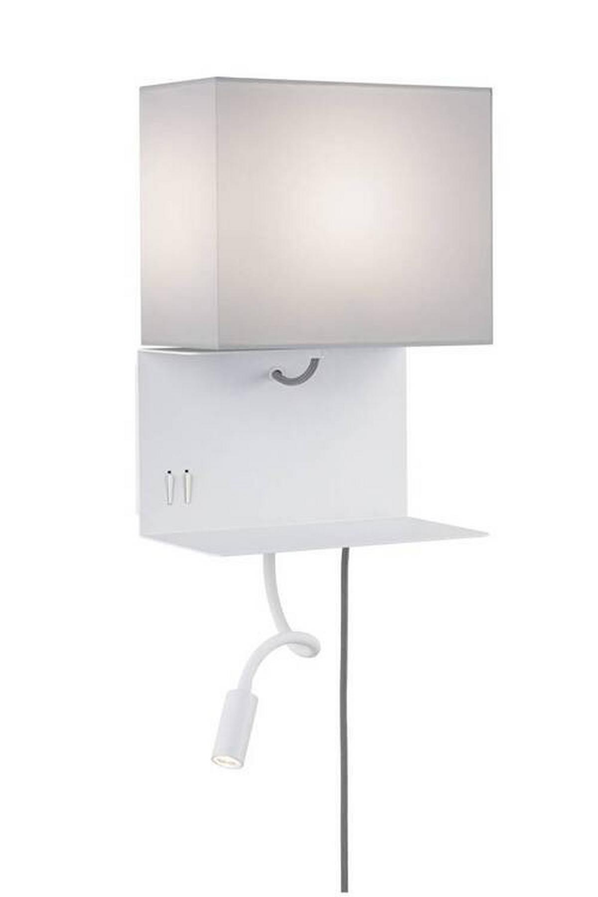 Wandleuchte Merani in Grau/Weiß max. 40 Watt - Weiß/Grau, LIFESTYLE, Textil/Metall (25/35,5cm) - Paulmann