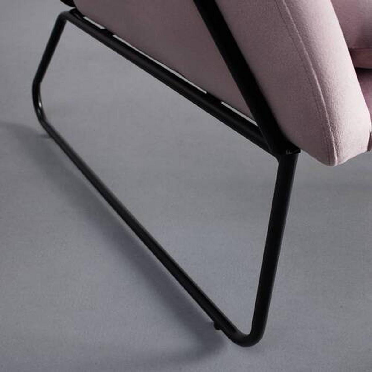 Sessel Kezia Rosa Samt - Schwarz/Rosa, MODERN, Textil/Metall (71/84cm) - Bessagi Home