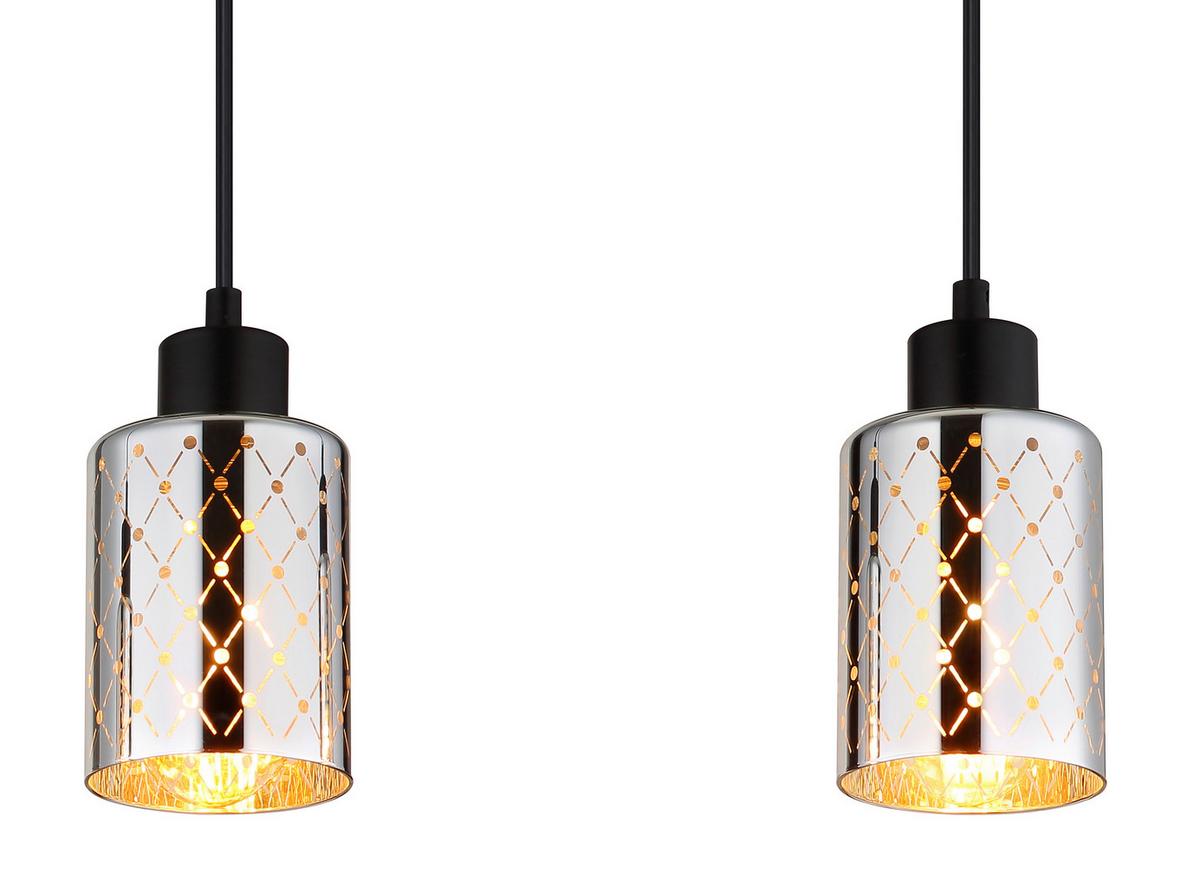 HÄNGELEUCHTE 54316-3H  ALONSO - Klar/Chromfarben, Basics, Glas/Kunststoff (59/9/120cm) - Globo