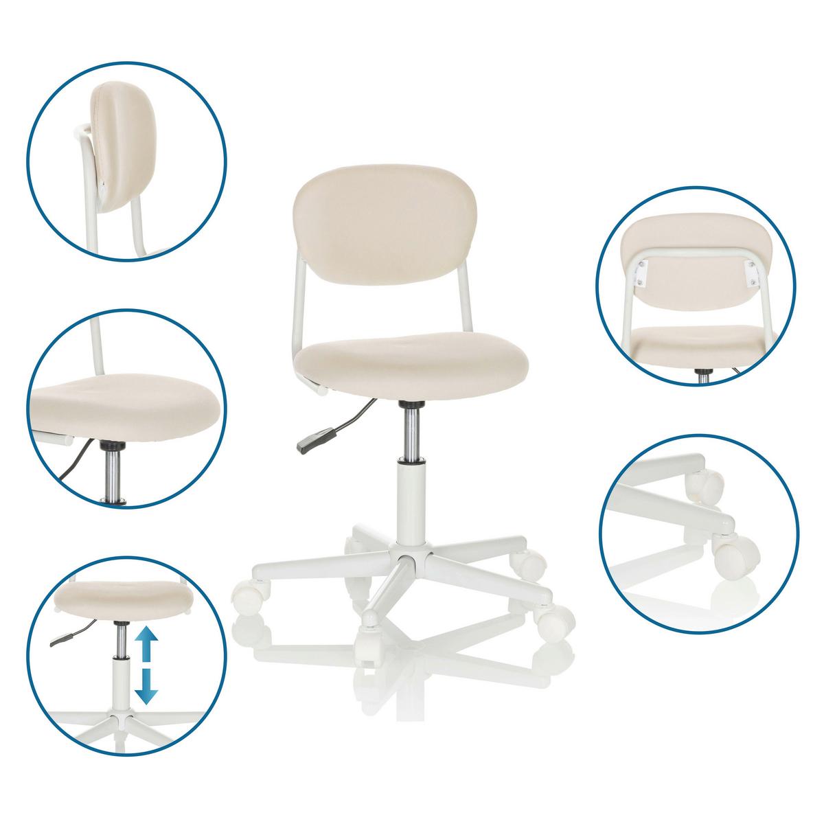 Otroški Vrtljivi Stol Kiddy Base I, Bež - bela/bež, Basics, umetna masa/tekstil (60/72-83/60cm) - MID.YOU