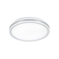 LED-Deckenleuchte Farbi Weiß/Chrom max. 18 Watt - Chromfarben/Weiß, MODERN, Kunststoff/Metall (38/38/6cm) - Mömax