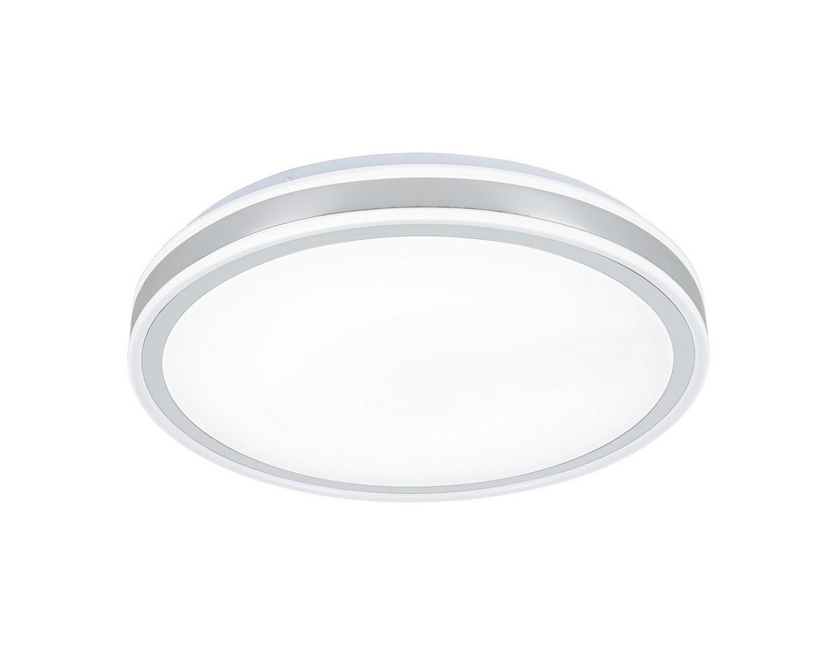 LED-Deckenleuchte Farbi Weiß/Chrom max. 18 Watt - Chromfarben/Weiß, MODERN, Kunststoff/Metall (38/38/6cm) - Mömax