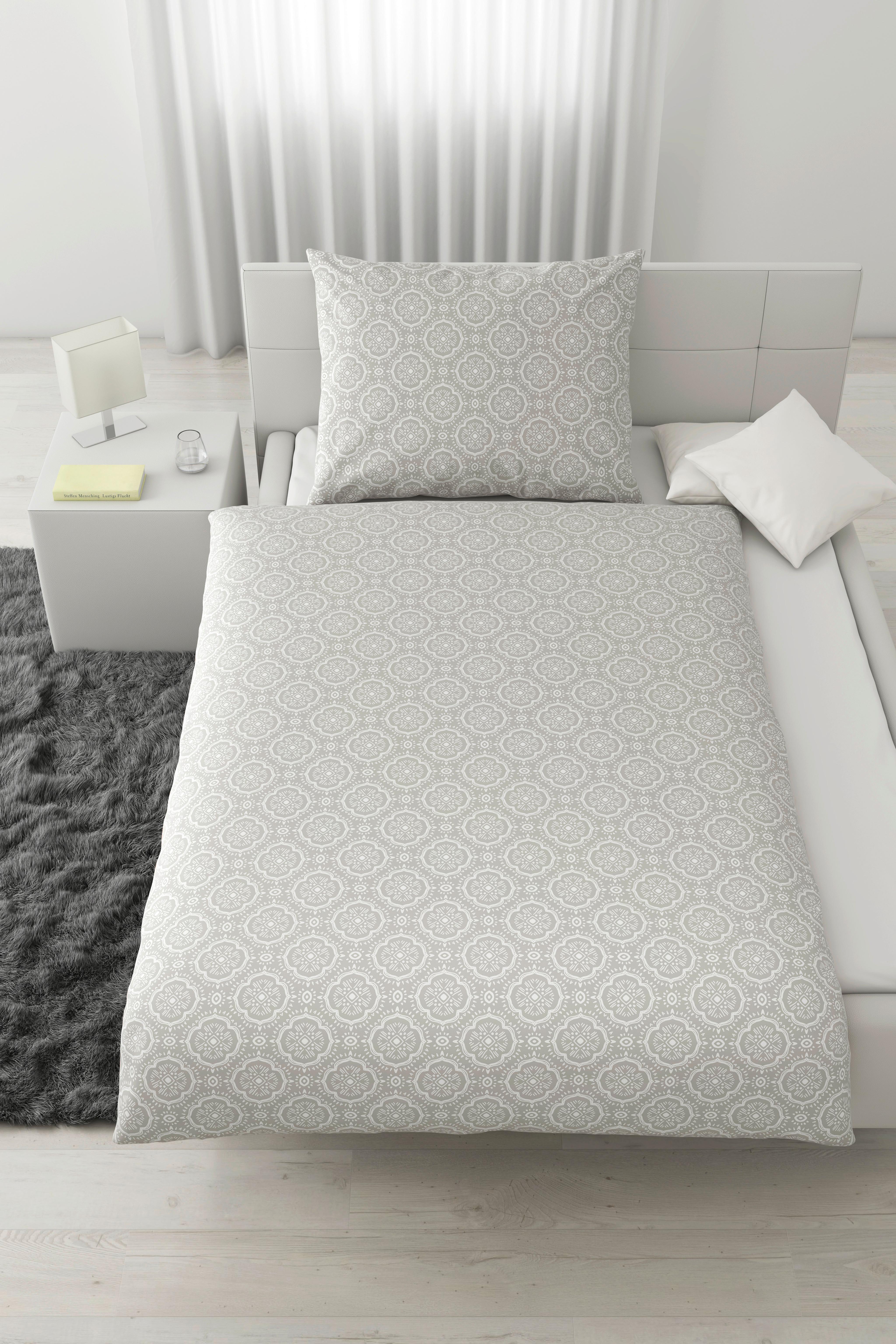 Ágyneműhuzat-garnitúra Pamutszatén Ethno - világosszürke, Lifestyle, textil (140/200cm) - Mömax