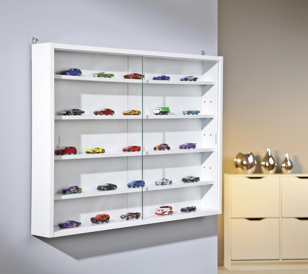 Hängevitrine Compilati Weiß - Weiß, KONVENTIONELL, Glas/Holzwerkstoff (80/60/9,5cm) - MID.YOU