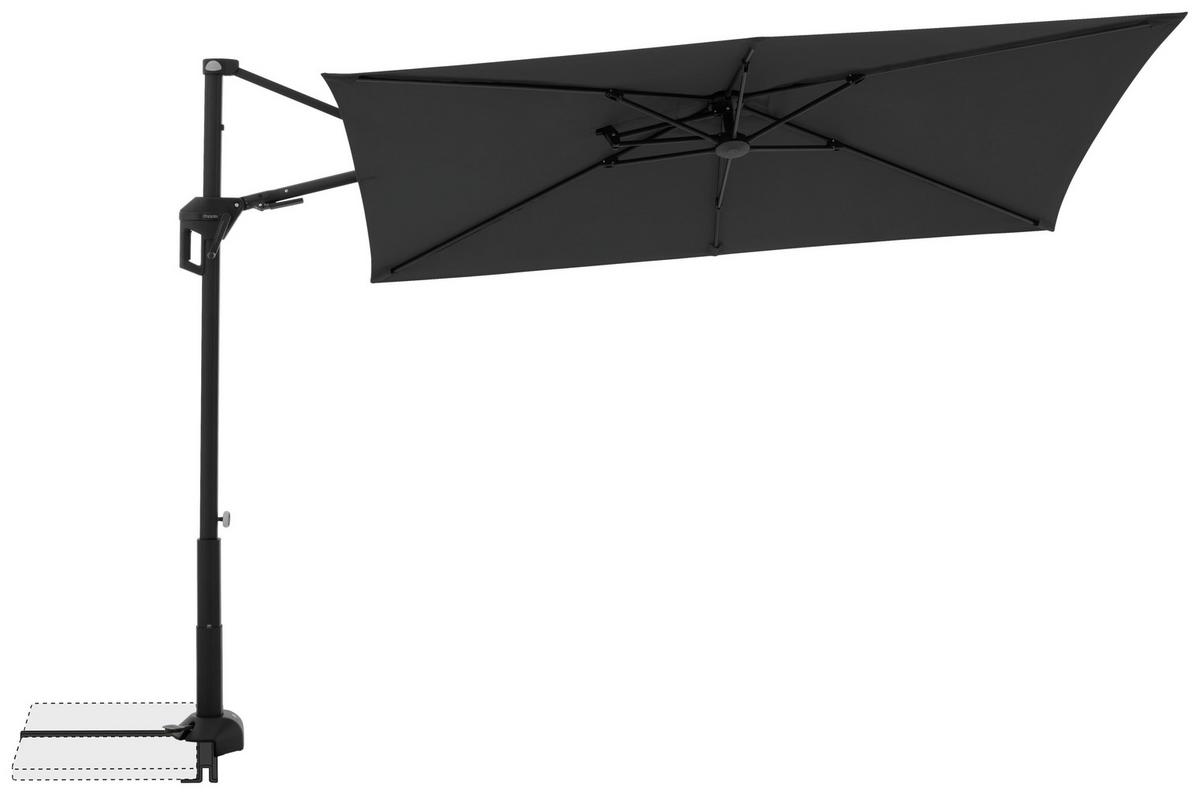 Pendelschirm Active City Schwarz ca. 240x135cm - Anthrazit/Schwarz, Basics, Textil/Metall (240/135cm) - Doppler