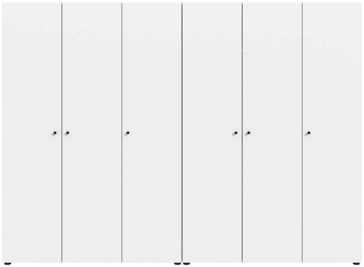 Drehtürenschrank DARWIN ca.240x176x51cm Weiß - Weiß, MODERN, Holzwerkstoff/Kunststoff (240cm) - MID.YOU