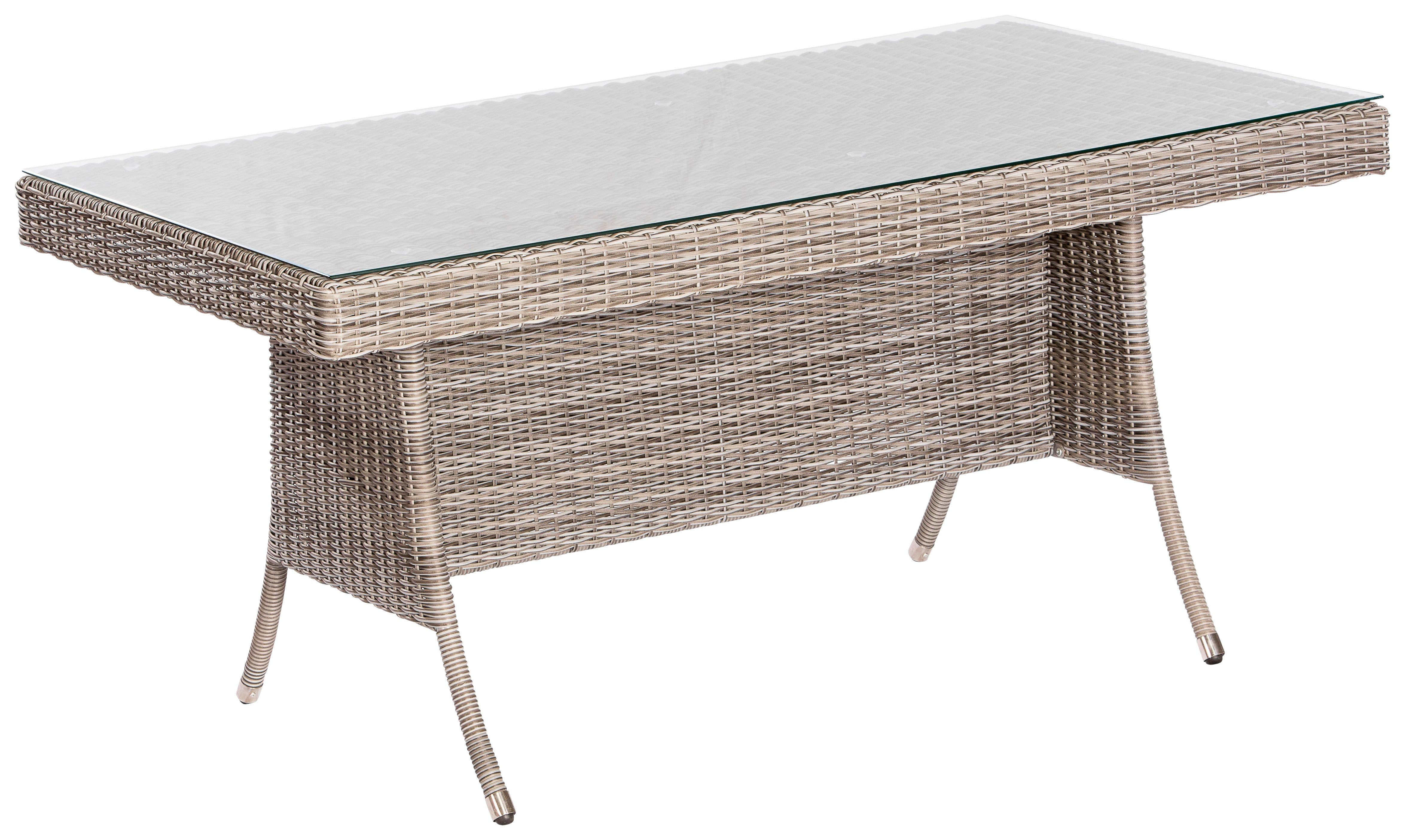 Vrtna Miza Teneriffa, 160x90cm - siva/bež, Moderno, kovina/umetna masa (160/90/76cm) - Gardenson