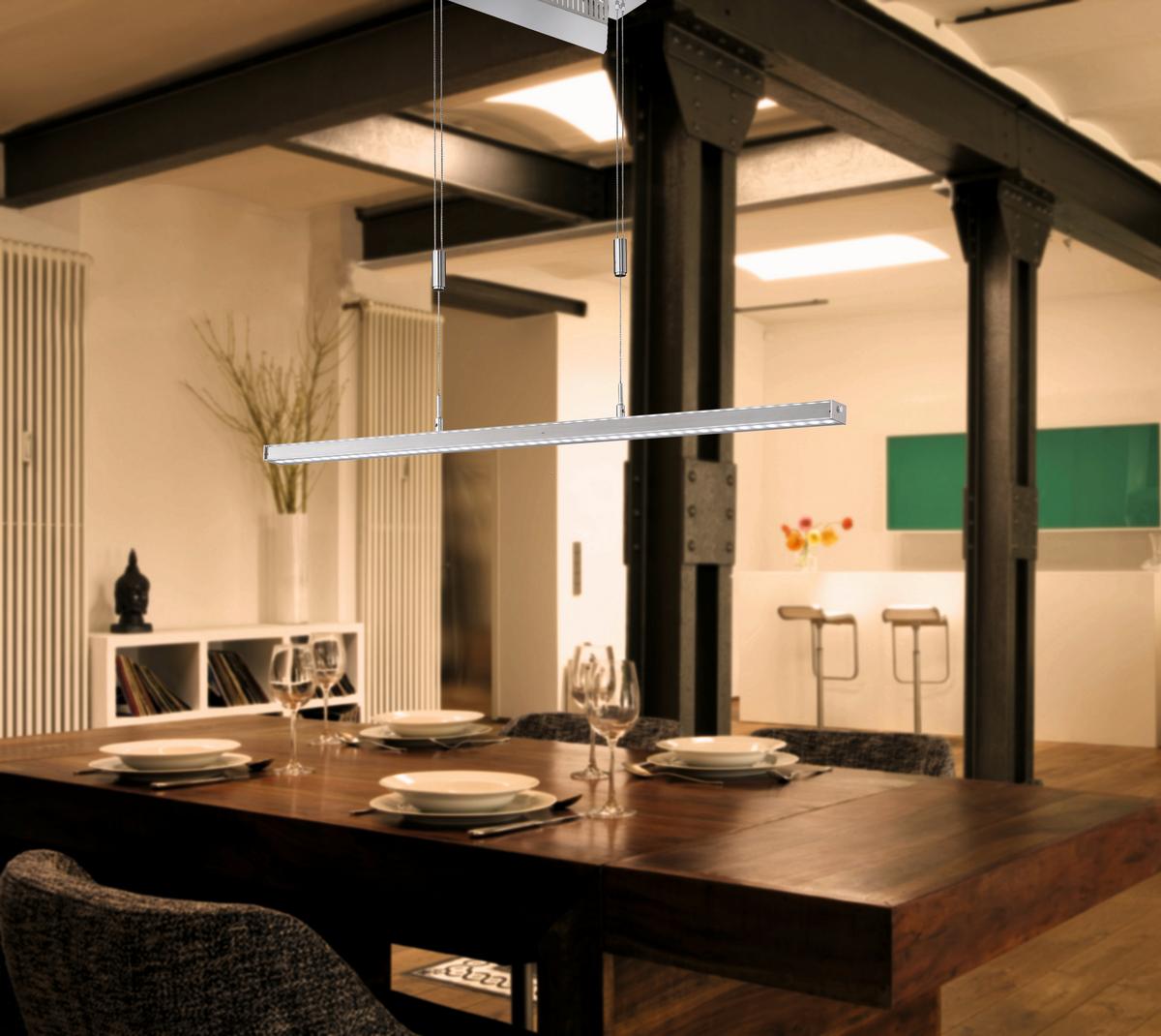 LAMPA WISZĄCA LED 60059 VITAN - kolor niklowy, Lifestyle, metal/szkło (115/7/90-150cm) - Fischer & Honsel