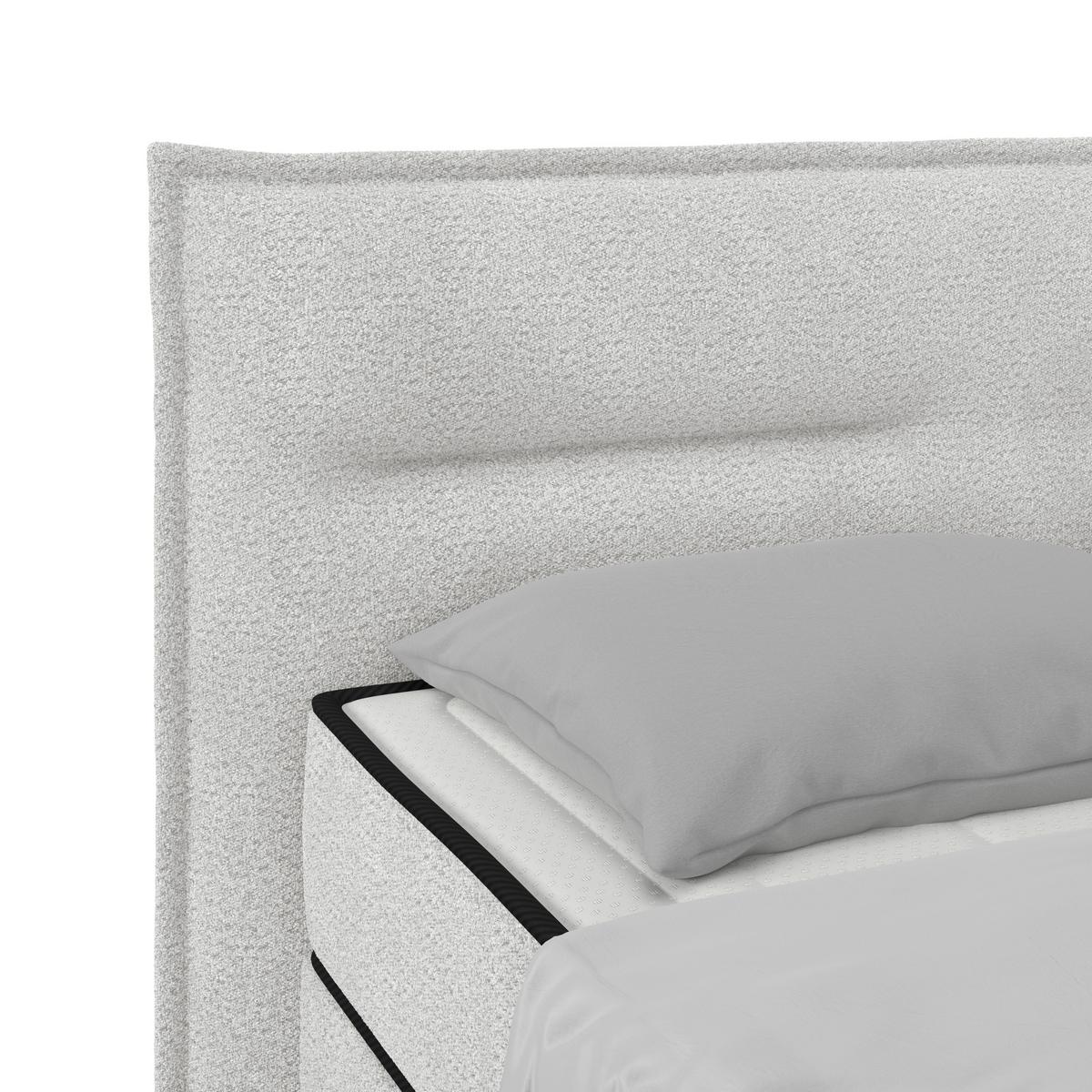 Postelja Z Vzmetnico Smile, Srebrna, 180x200 - srebrne barve, Konvencionalno, kovina/tekstil (180/200cm) - Premium Living