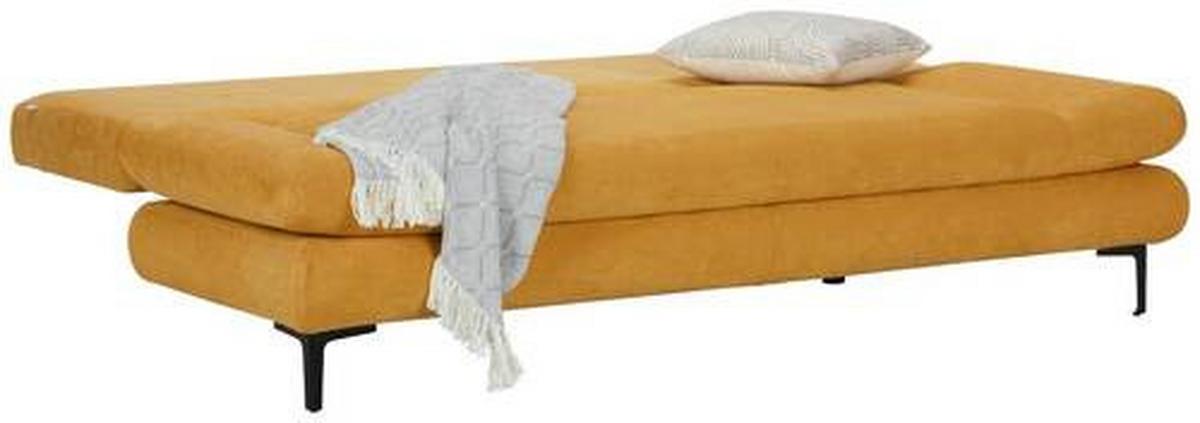 Schlafsofa in Gelb mit Bettfunktion - Gelb/Schwarz, MODERN, Textil (191/42-76/86cm) - Based