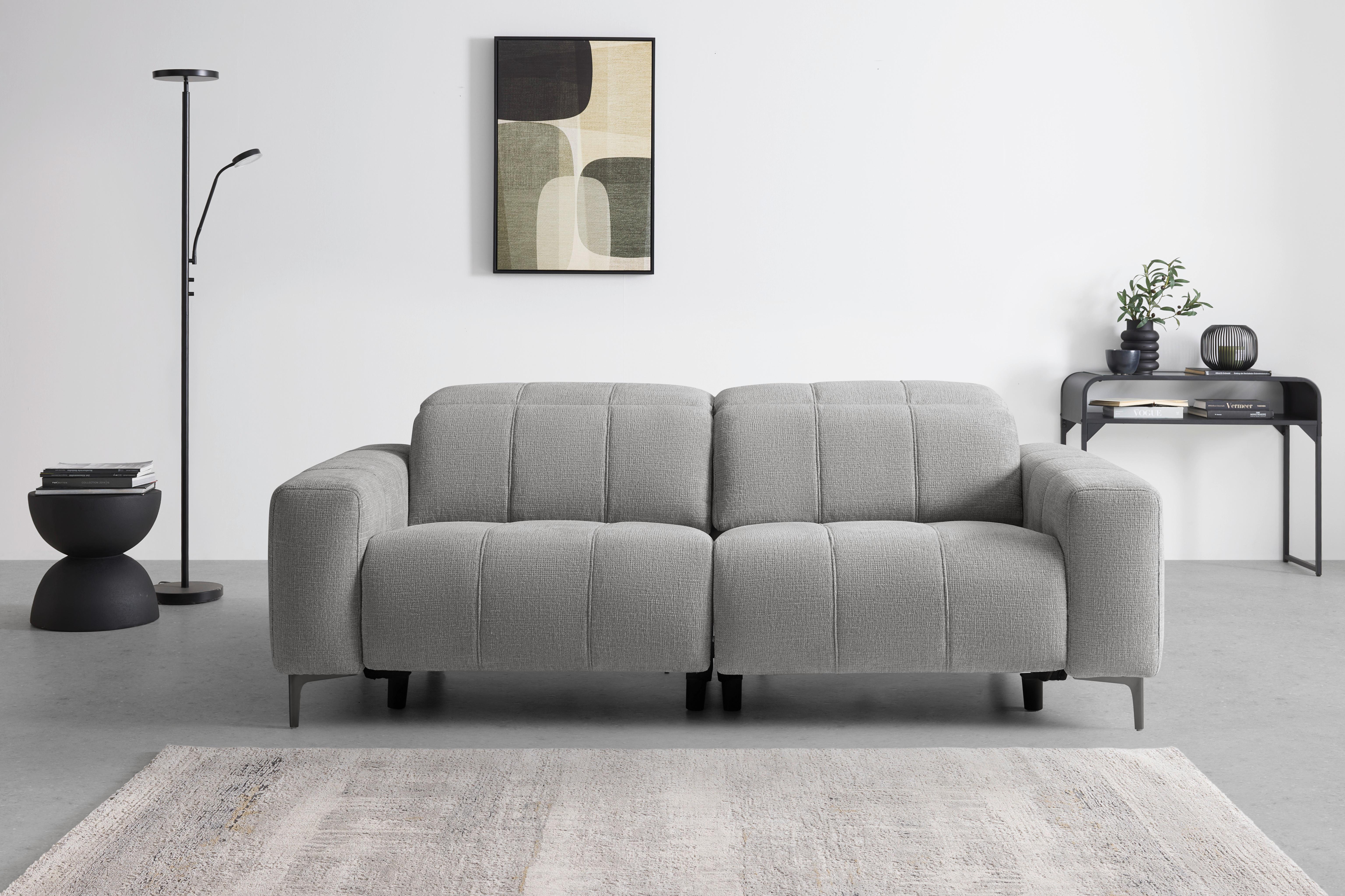 2,5-SITS SOFFA ALVARO - mörkgrå/grå, Modern, metall/trä (220/79/109cm) - Mömax