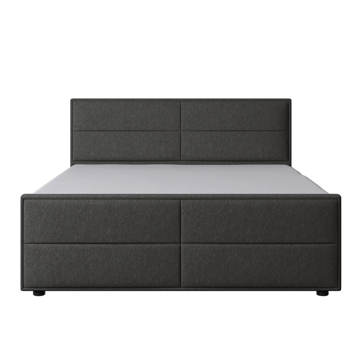 Boxspringbett Palermo ca. 180x200 cm Anthrazit - Anthrazit, MODERN, Holz/Kunststoff (180/200cm) - MID.YOU