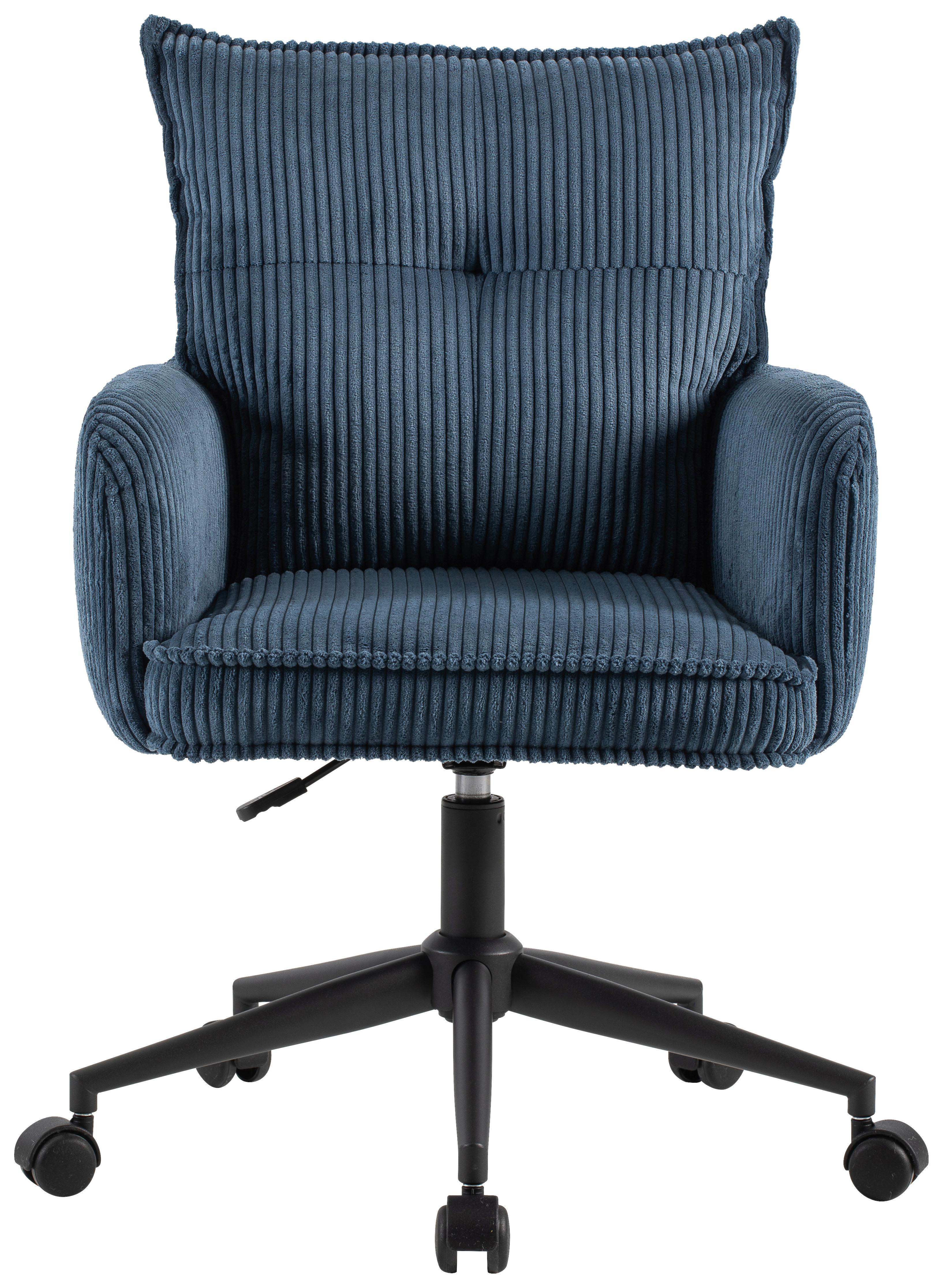 KRZESŁO OBROTOWE LUCIE  -EXKLUSIV- - niebieski/czarny, Design, tworzywo sztuczne/metal (58/84,5-92/64cm) - Carryhome