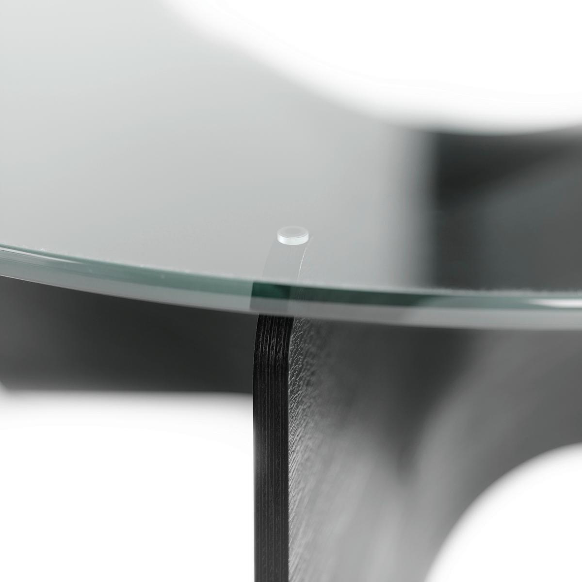 Couchtisch Madera Schwarz/Transparent - Transparent/Schwarz, KONVENTIONELL, Glas/Holz (86,9/86,9/39,3cm) - Umbra