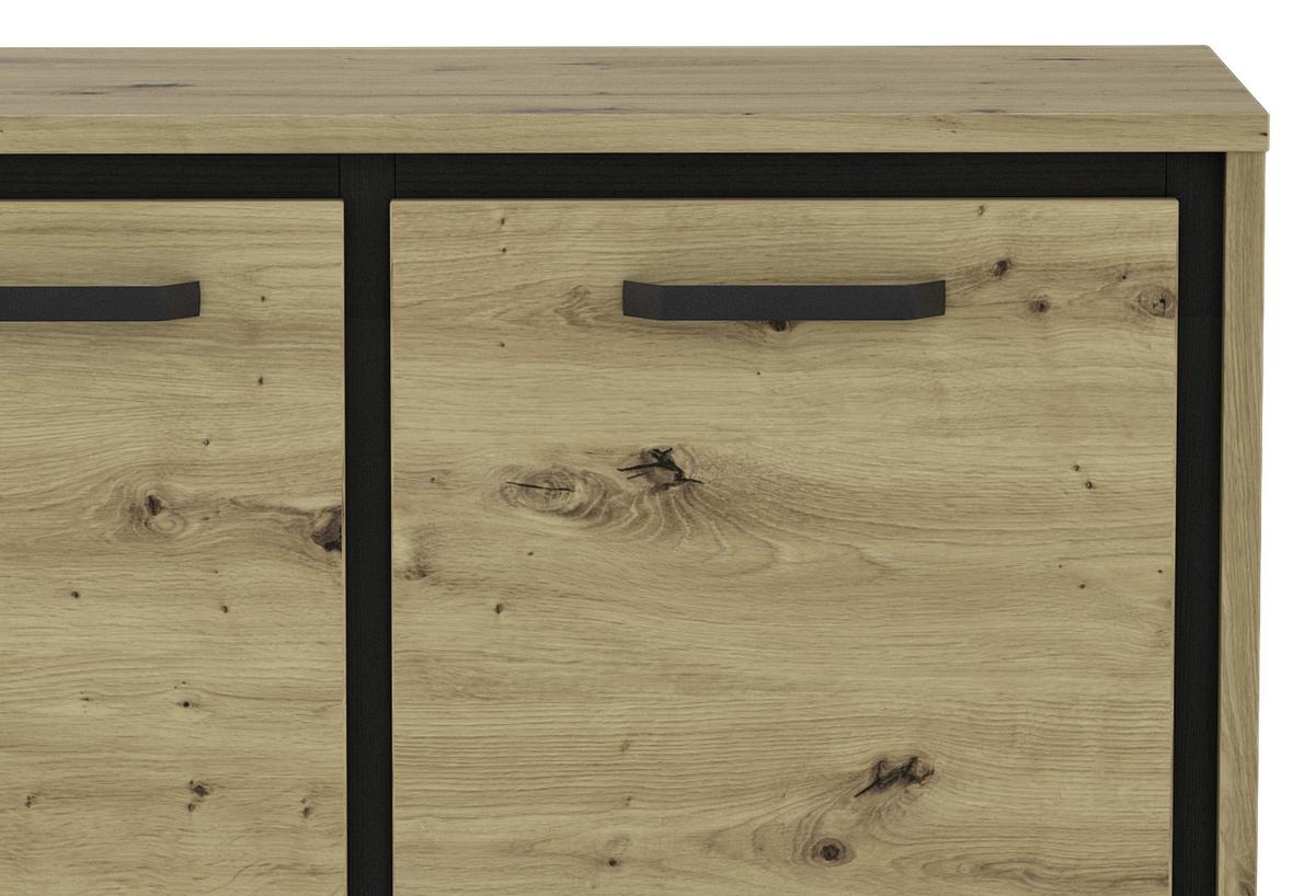 Kommode "Trondheim" , Schwarz, Eiche - Eichefarben/Schwarz, MODERN, Holzwerkstoff/Kunststoff (91,4/91,2/41,5cm) - MID.YOU