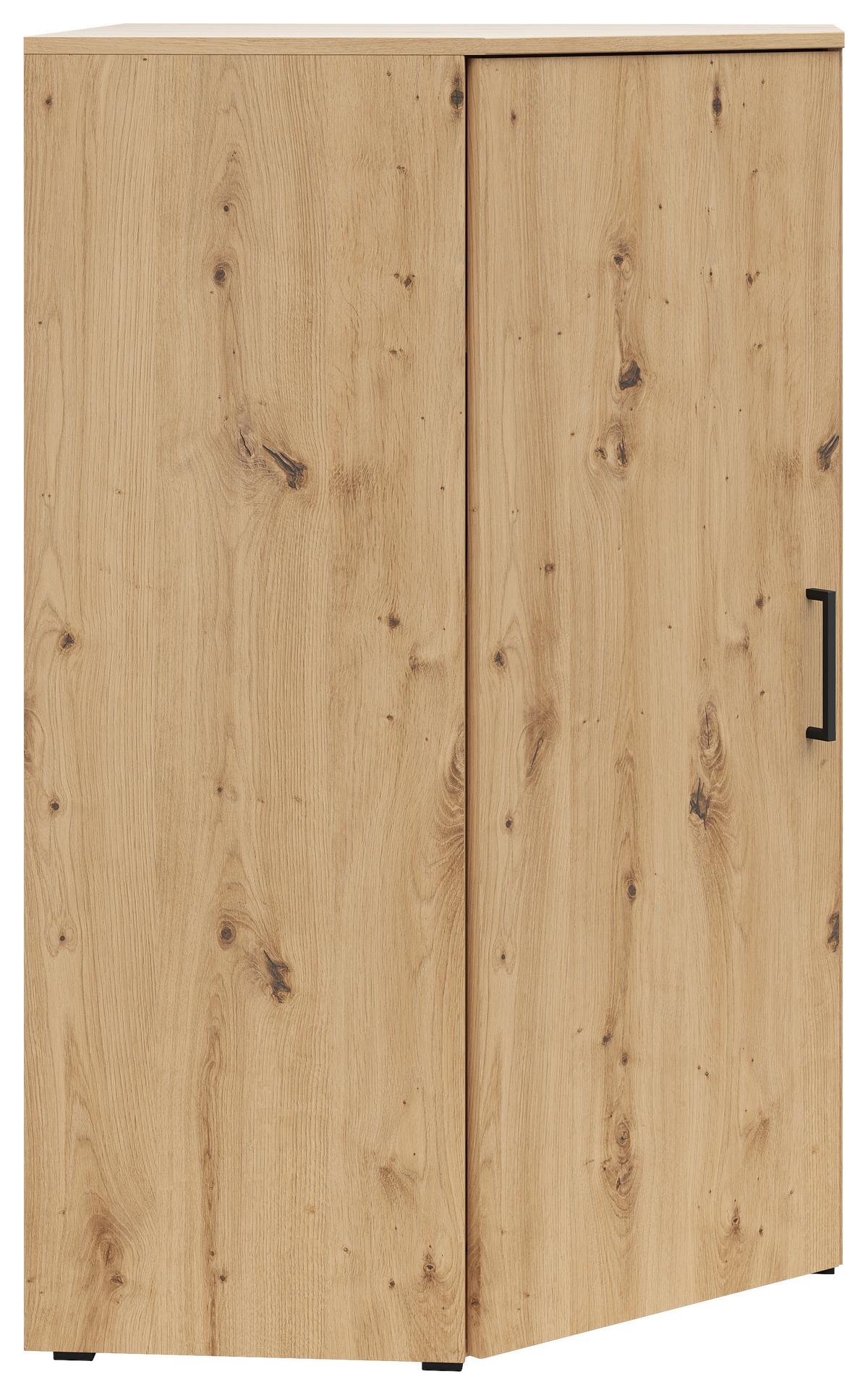 Eckkommode Multistauraum Eiche Artisan - Anthrazit/Schwarz, MODERN, Holzwerkstoff/Kunststoff (71,5/115/71,5cm) - Mömax