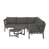 LOUNGEGRUPP MALOU - mörkgrå/antracit, Modern, metall/textil (218/68/76,5cm) - Bessagi Garden