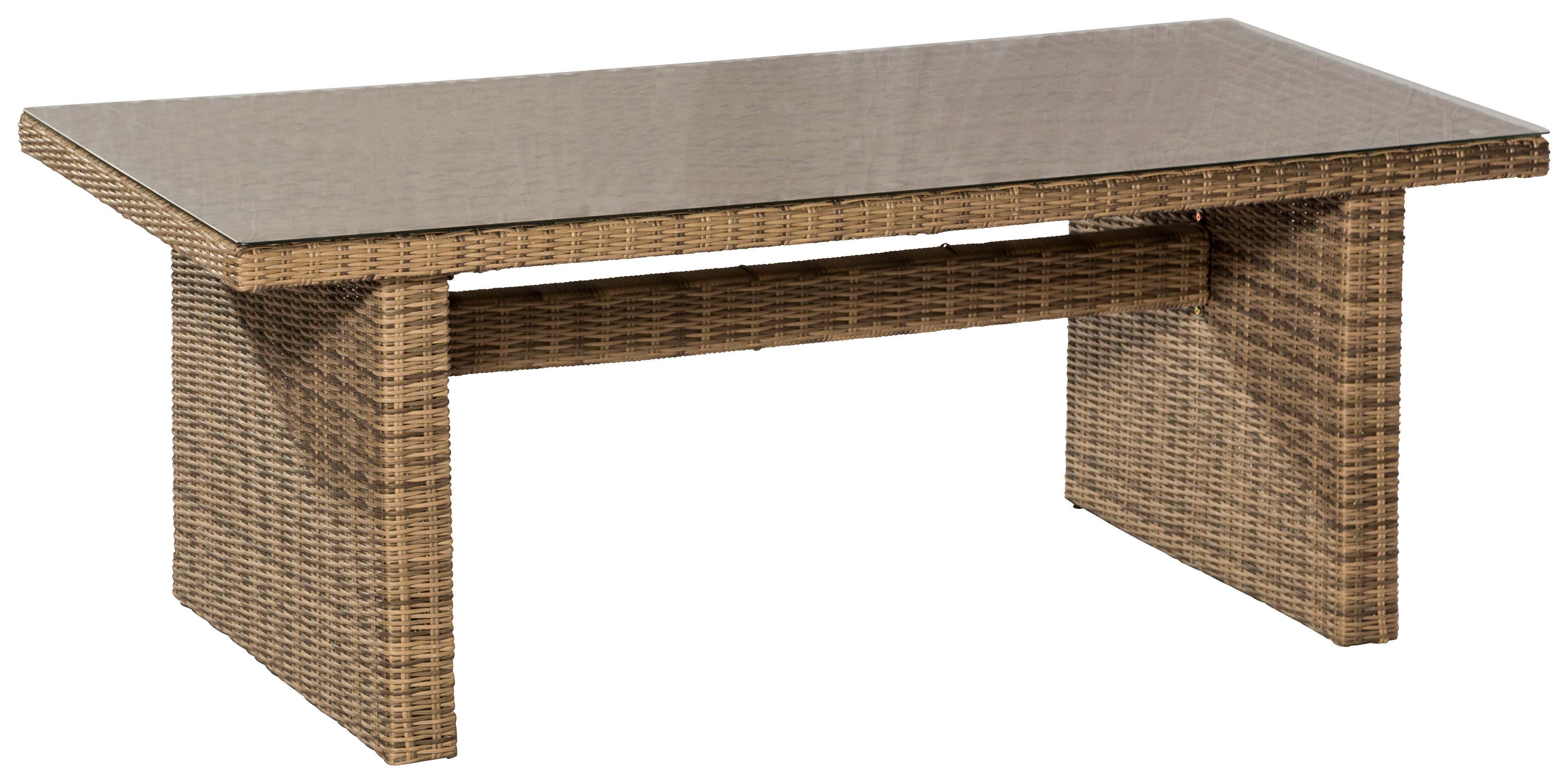 Vrtna Miza Riviera, 200x100, Steklo - naravne barve, Moderno, kovina/umetna masa (200/100/78cm) - Gardenson