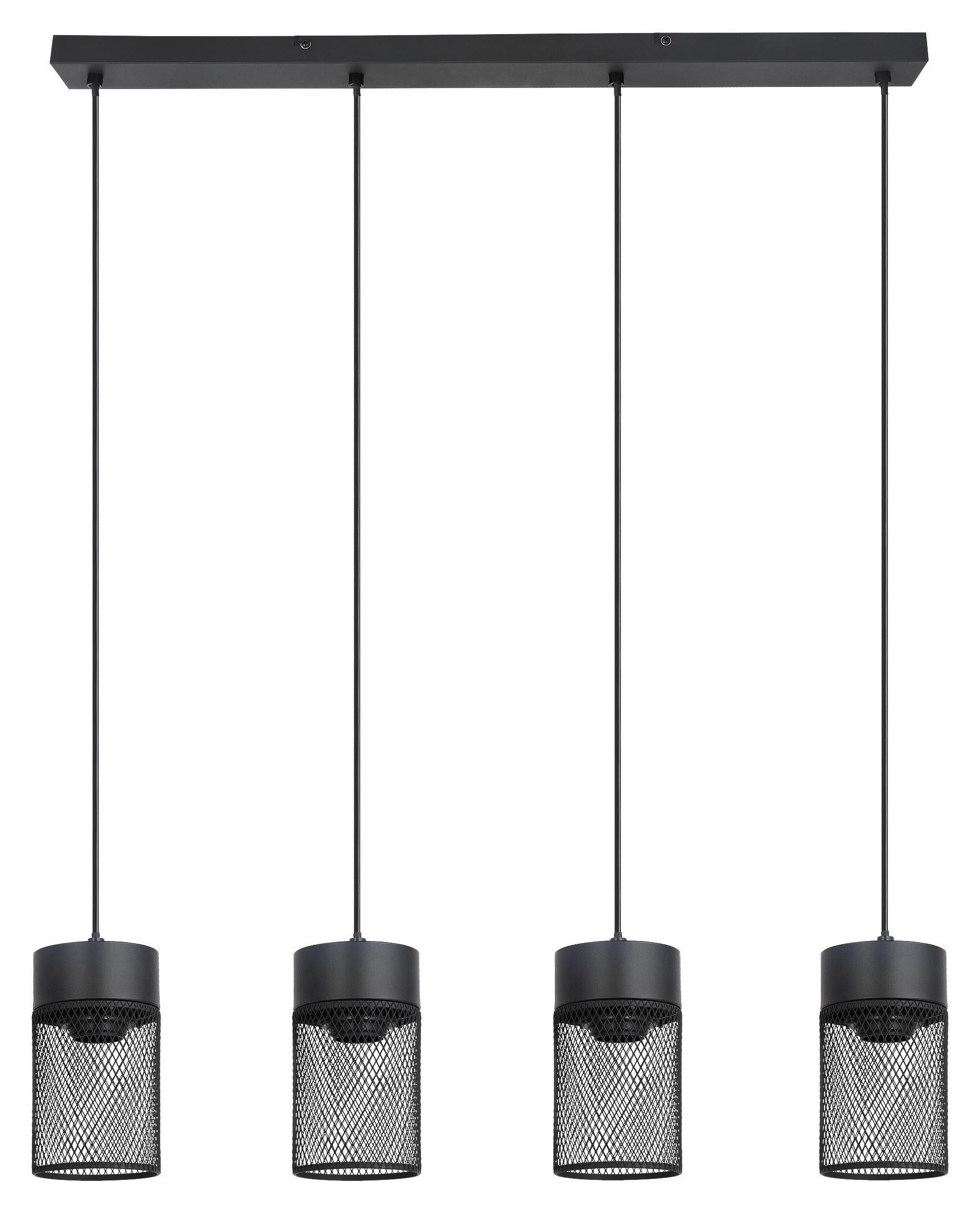 Hängeleuchte Alessia 2 In Schwarz Max. 40 Watt - Schwarz, Metall (75,5/9,5/120cm) - Modern Living