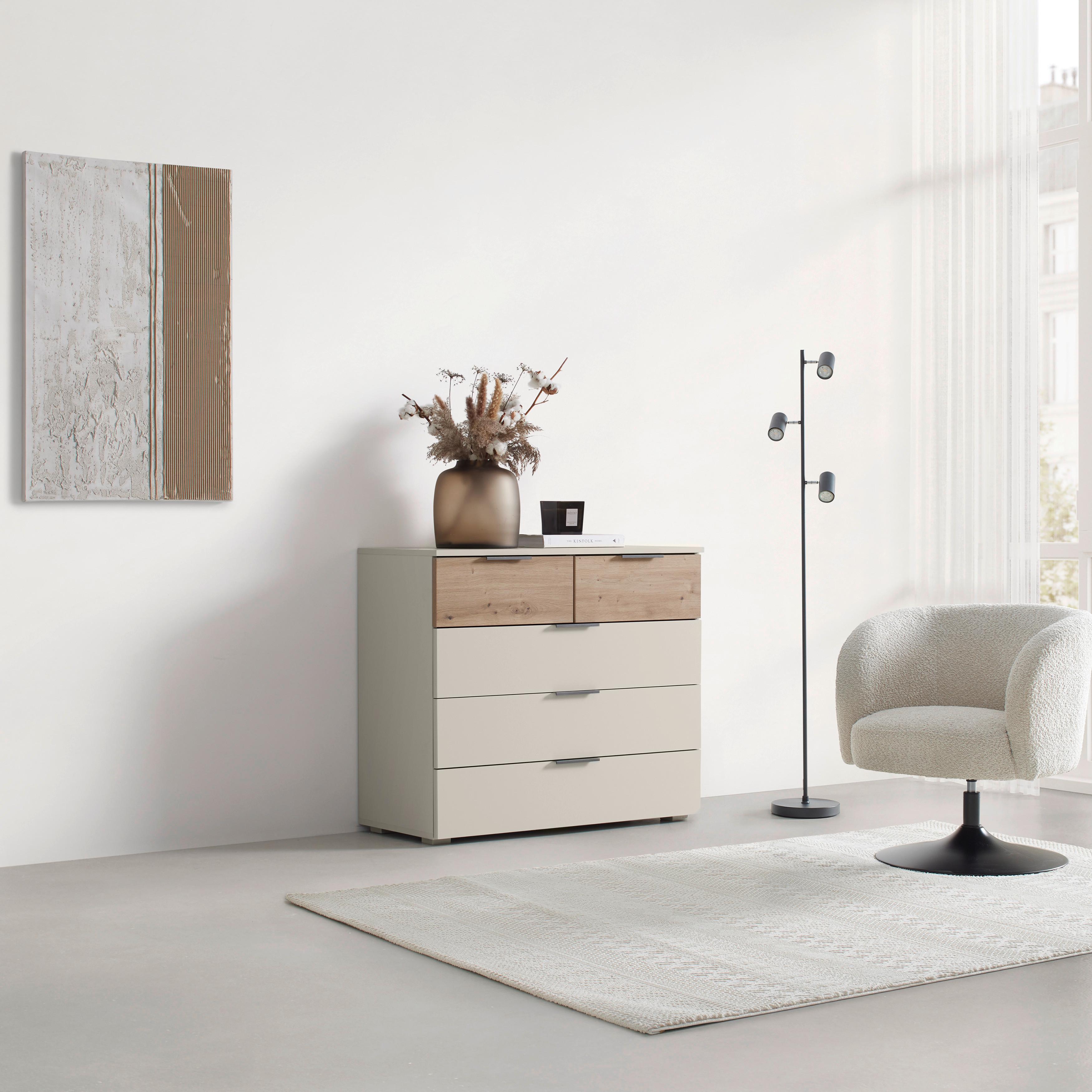 Kommode Ellmau Champagner/Eiche - Champagner/Eiche Artisan, KONVENTIONELL, Holzwerkstoff/Metall (93/81/42cm) - Premium Living