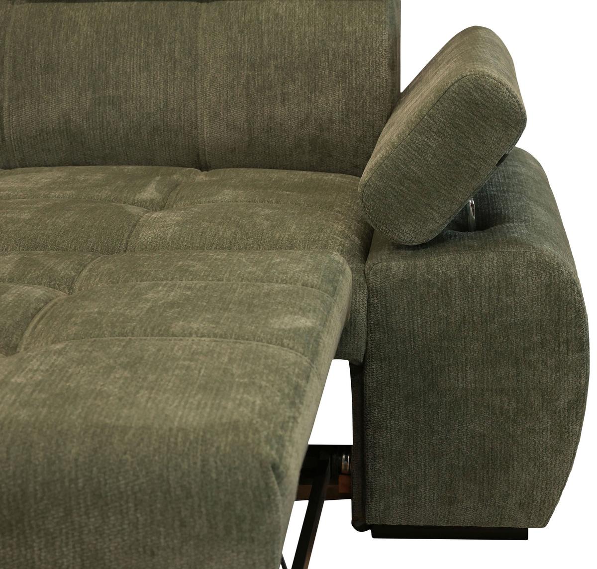 Kutna Garnitura Vegas - šumska zelena/crna, Design, drvo/tekstil (173/294cm) - Modern Living