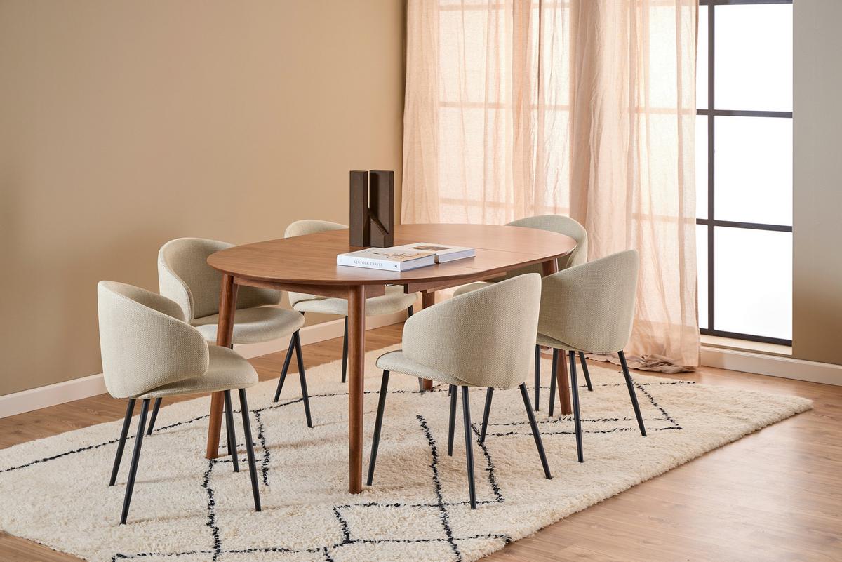 STÓŁ DO JADALNI MONTREUX - kolor orzecha włoskiego, Basics, drewno (115-154/75cm) - MID.YOU